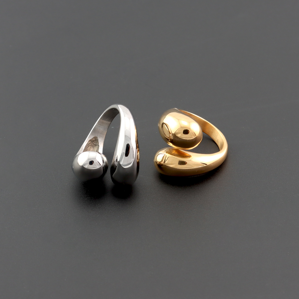 Handmade Stainless Steel Water Drop Ring