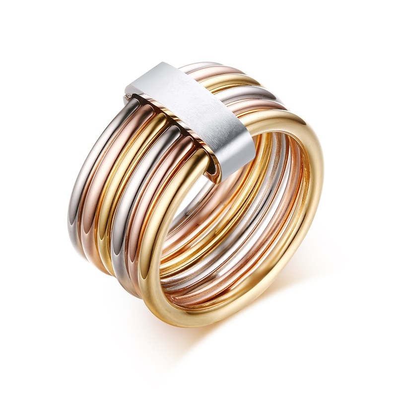 Elegant 6-Piece Interlocked Stacking Rings for Women