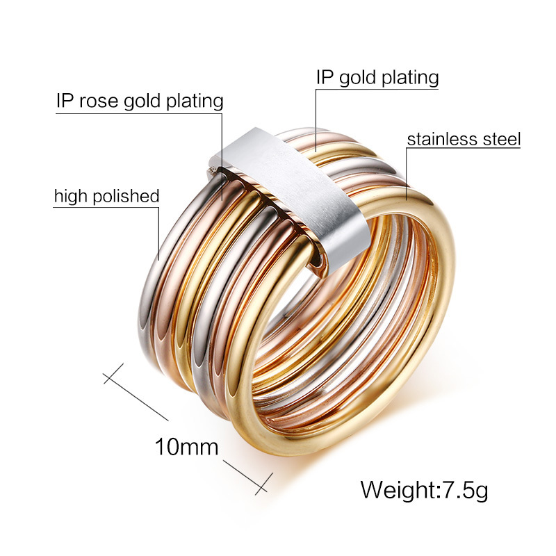 Elegant 6-Piece Interlocked Stacking Rings for Women