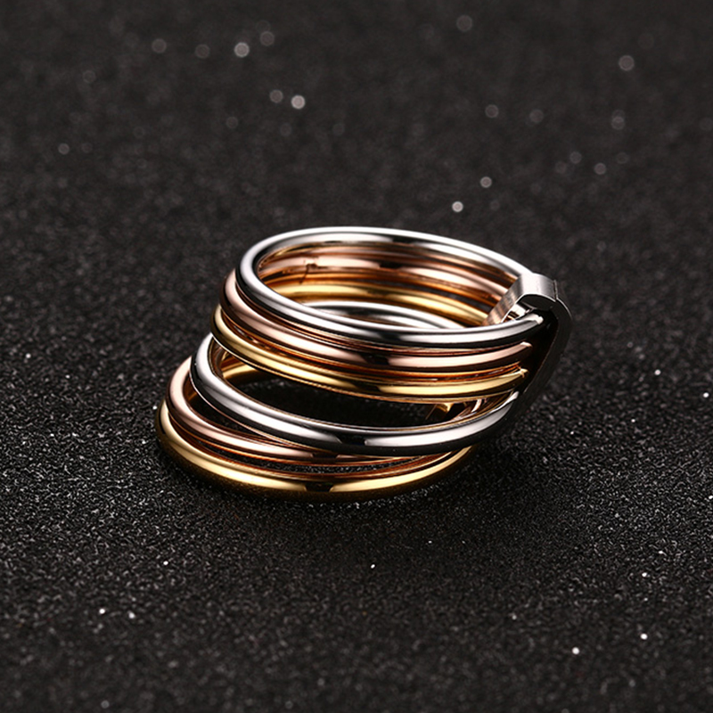 Elegant 6-Piece Interlocked Stacking Rings for Women