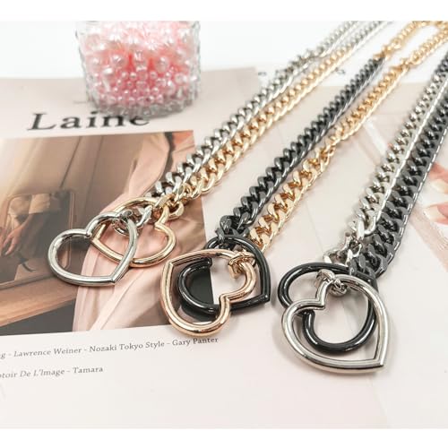 ADEMISHIA Heart O-ring Chain Necklace: Handmade Punk Gothic Style