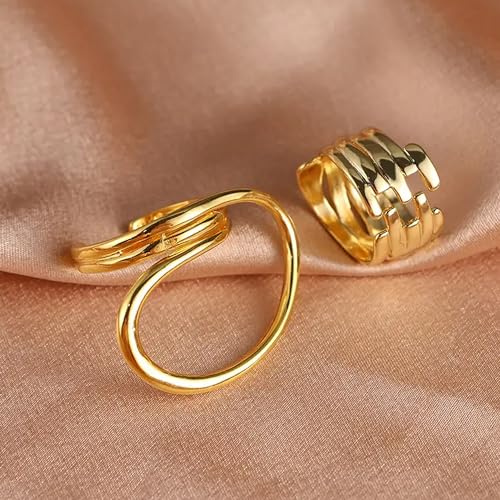 Chunky Gold Adjustable Dome Rings for Women