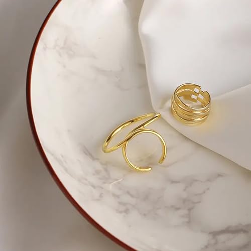 Chunky Gold Adjustable Dome Rings for Women