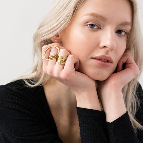 Chunky Gold Adjustable Dome Rings for Women