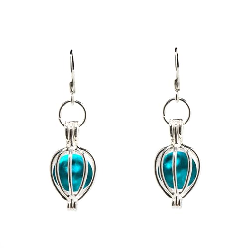 Aqua Mason Jar Drop Earrings for Women