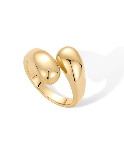 Chunky Gold Plated Open Twist Stackable Rings