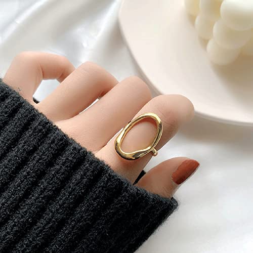 Dainty 18K Gold Plated Oval Statement Ring
