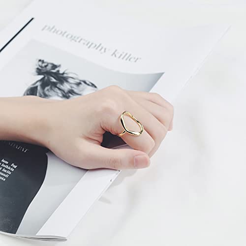 Dainty 18K Gold Plated Oval Statement Ring