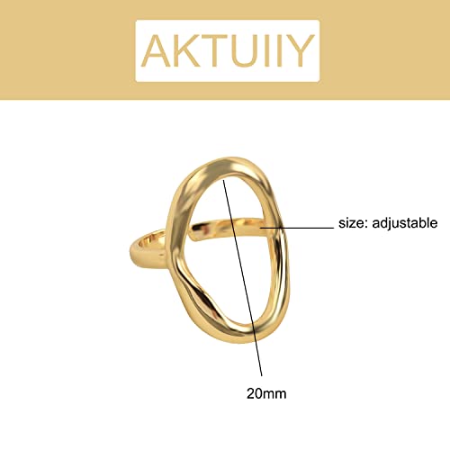 Dainty 18K Gold Plated Oval Statement Ring