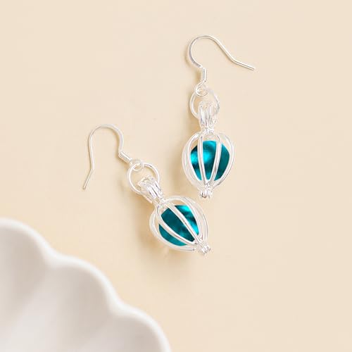 Aqua Mason Jar Drop Earrings for Women