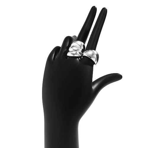 Adjustable Chunky Silver Geometric Statement Ring