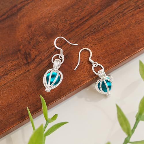 Aqua Mason Jar Drop Earrings for Women