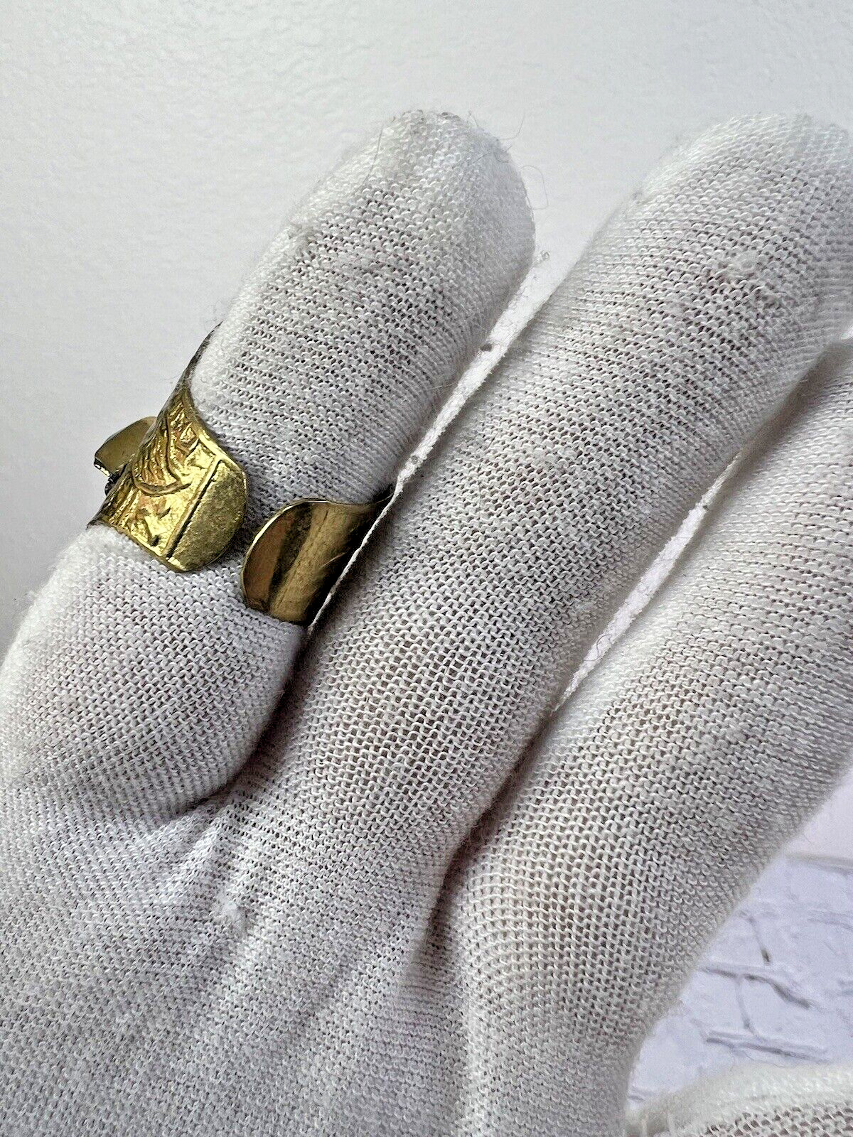 Handmade Large Malachite Brass Peacock Ring 9