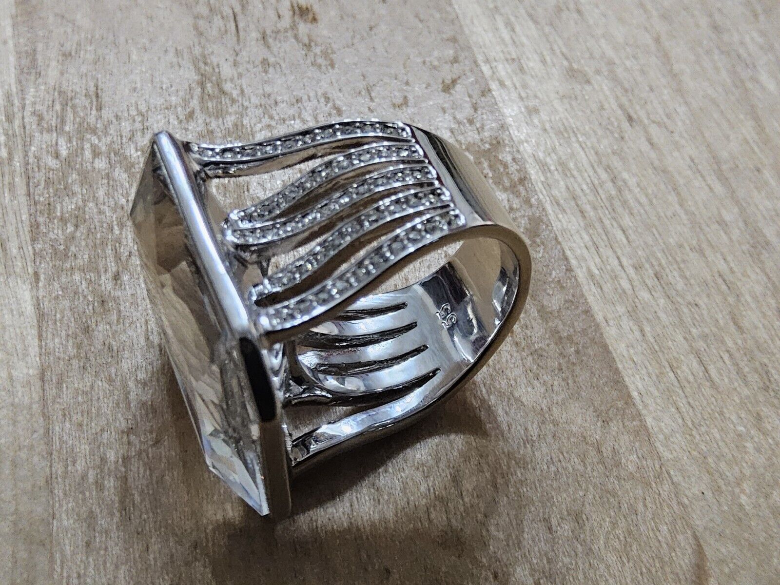 Swarovski Crystal Statement Ring in Size 5