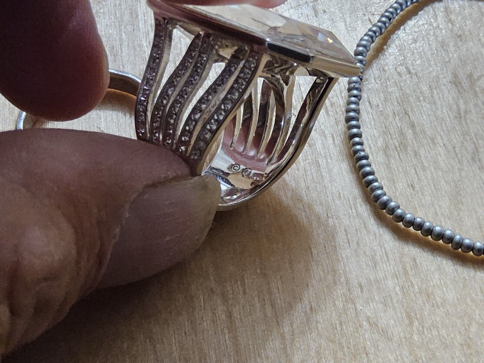 Swarovski Crystal Statement Ring in Size 5