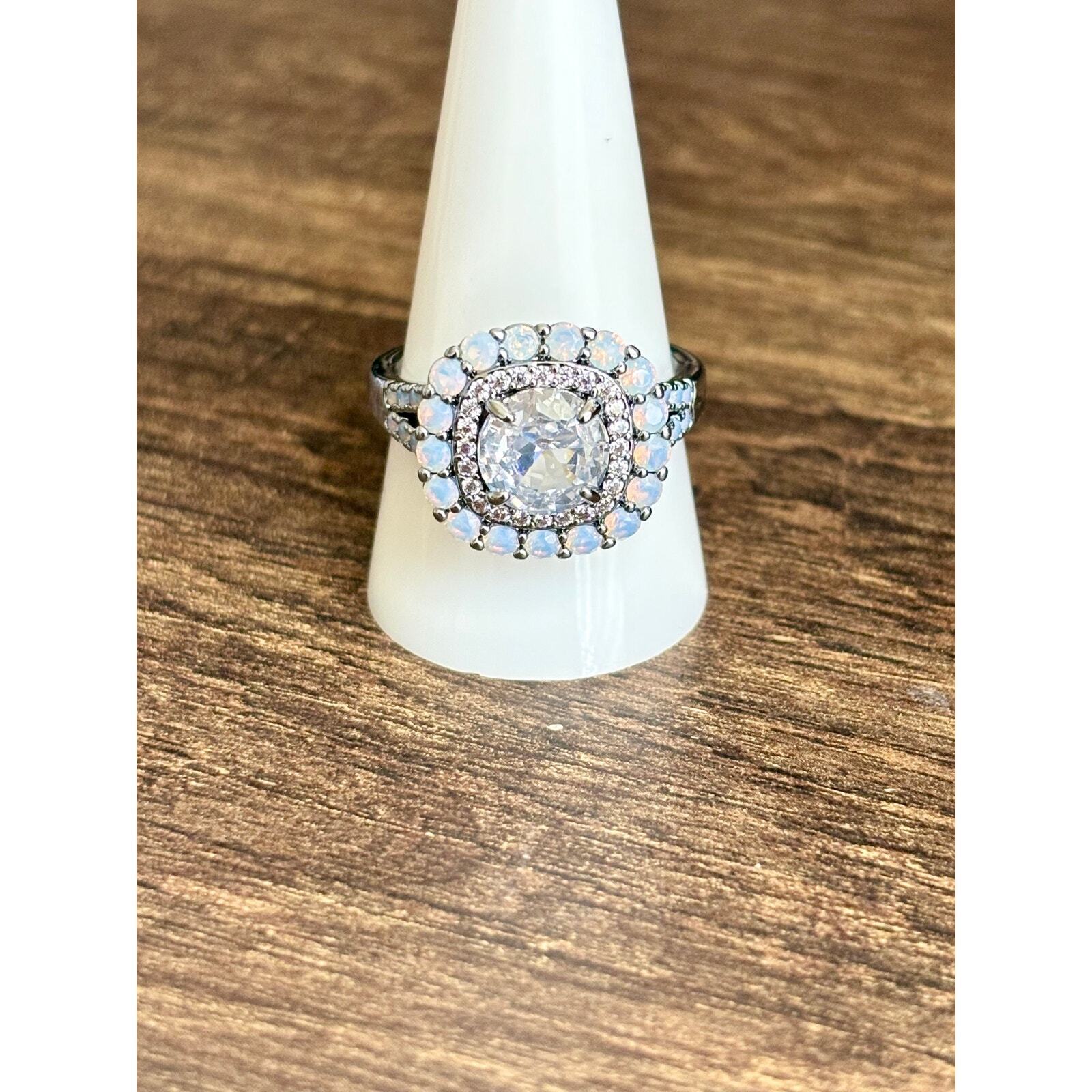 Statement Pop Diamond Ring with Hematite Plating