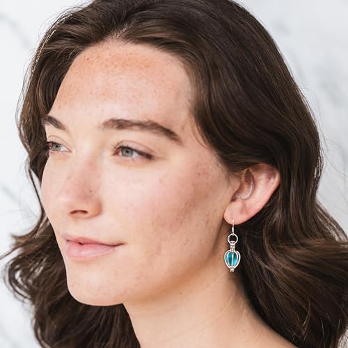 Aqua Mason Jar Drop Earrings for Women