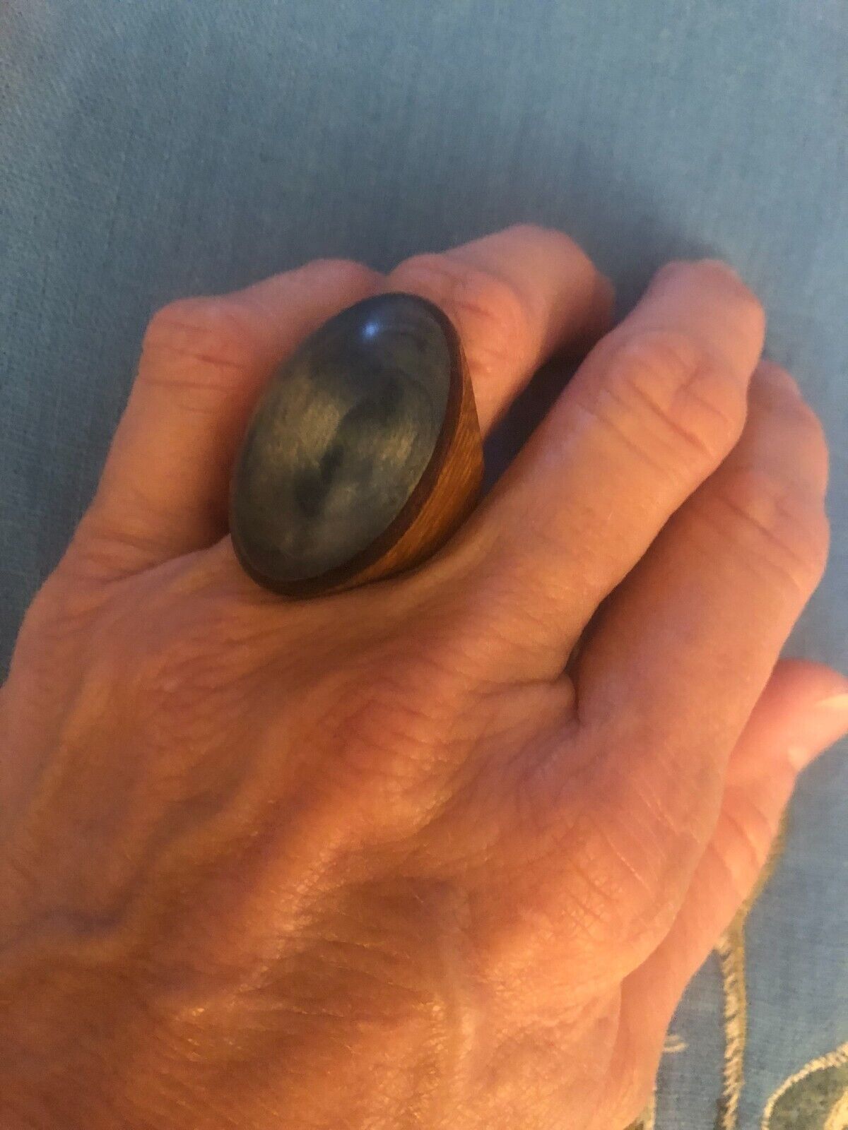 Stunning Handmade Wooden Statement Rings Size 7.5