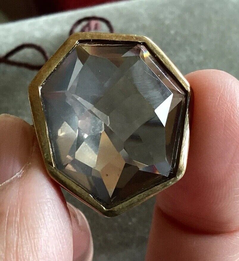 Elegant Bronze Ring with Brown Quartz Gemstone