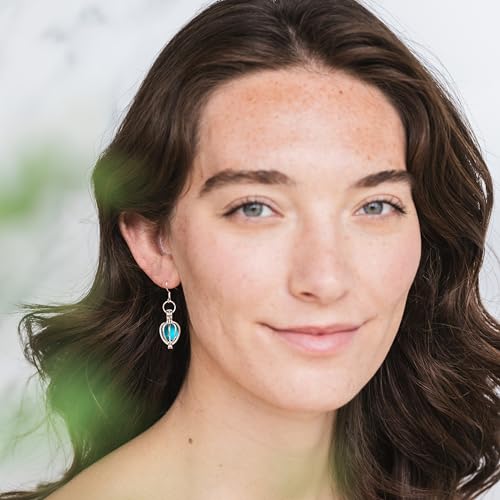 Aqua Mason Jar Drop Earrings for Women