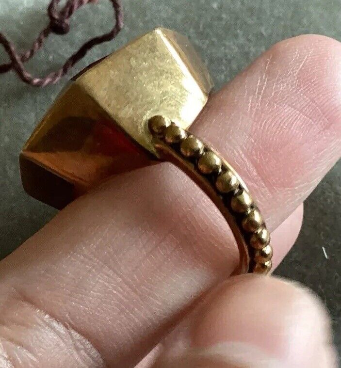 Elegant Bronze Ring with Brown Quartz Gemstone