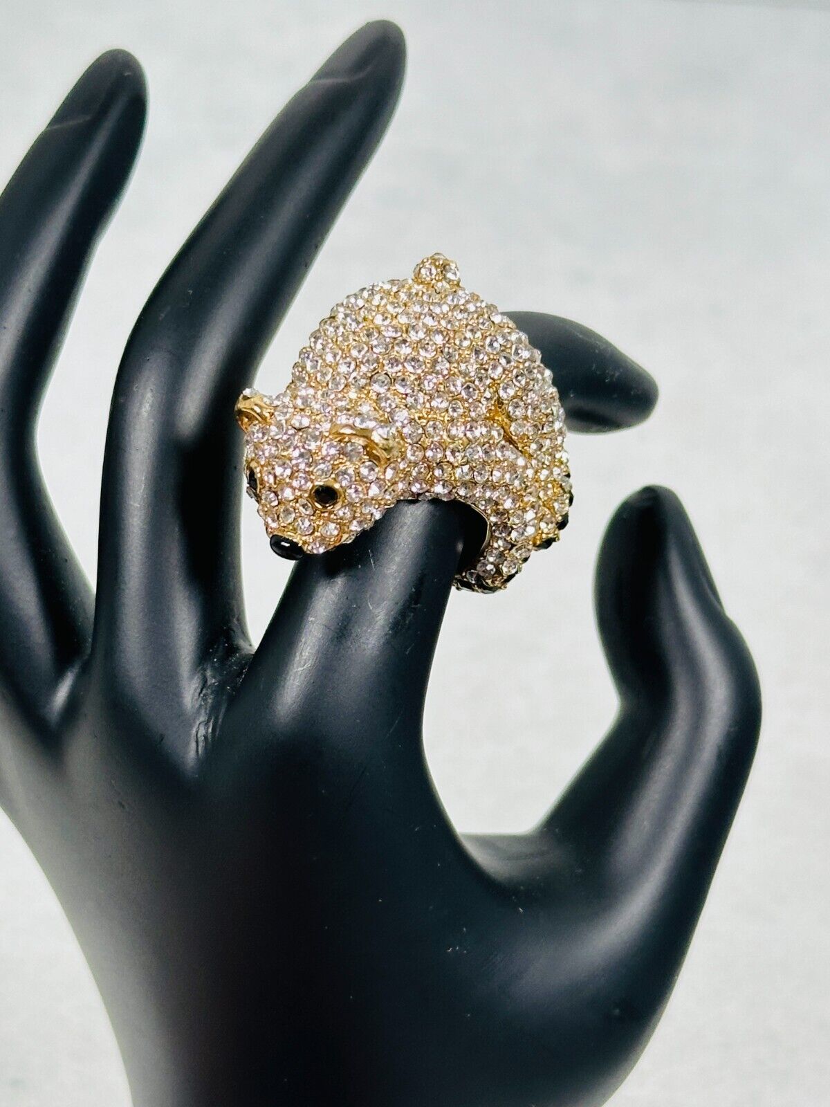 Polar Bear Pave Rhinestone Statement Ring