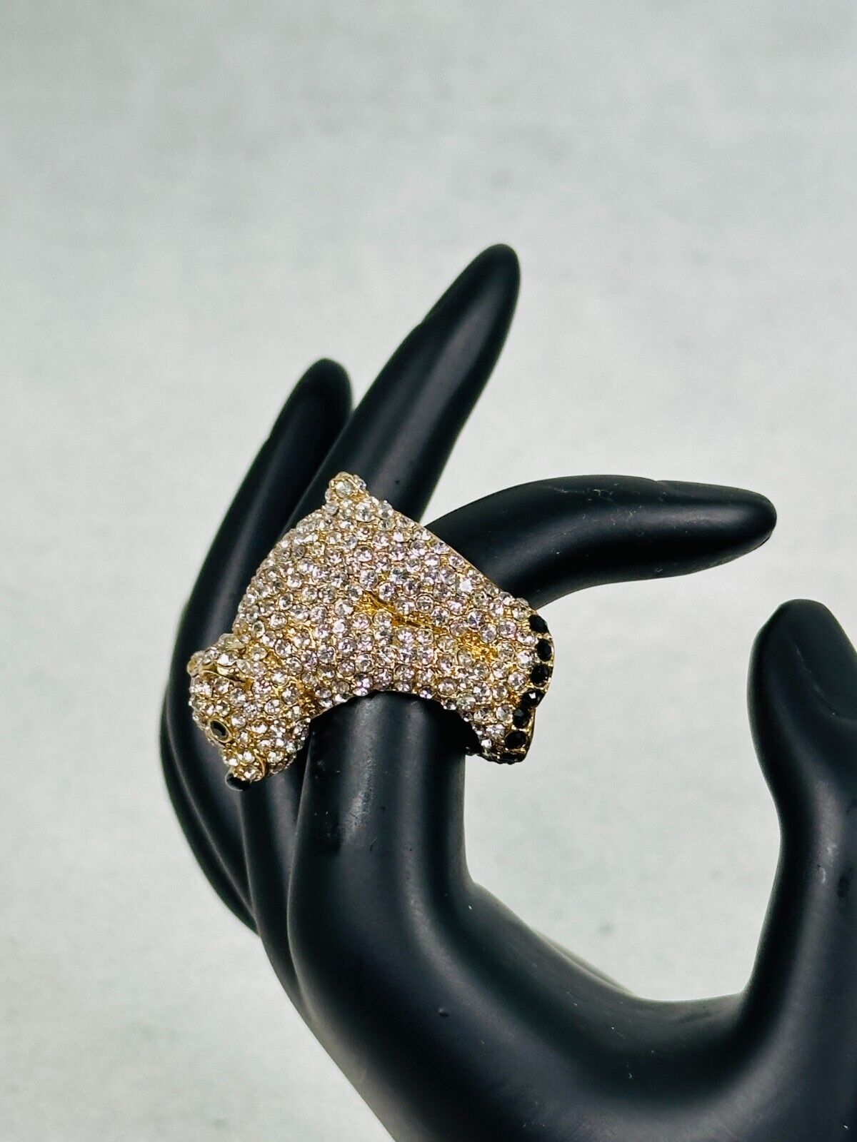 Polar Bear Pave Rhinestone Statement Ring