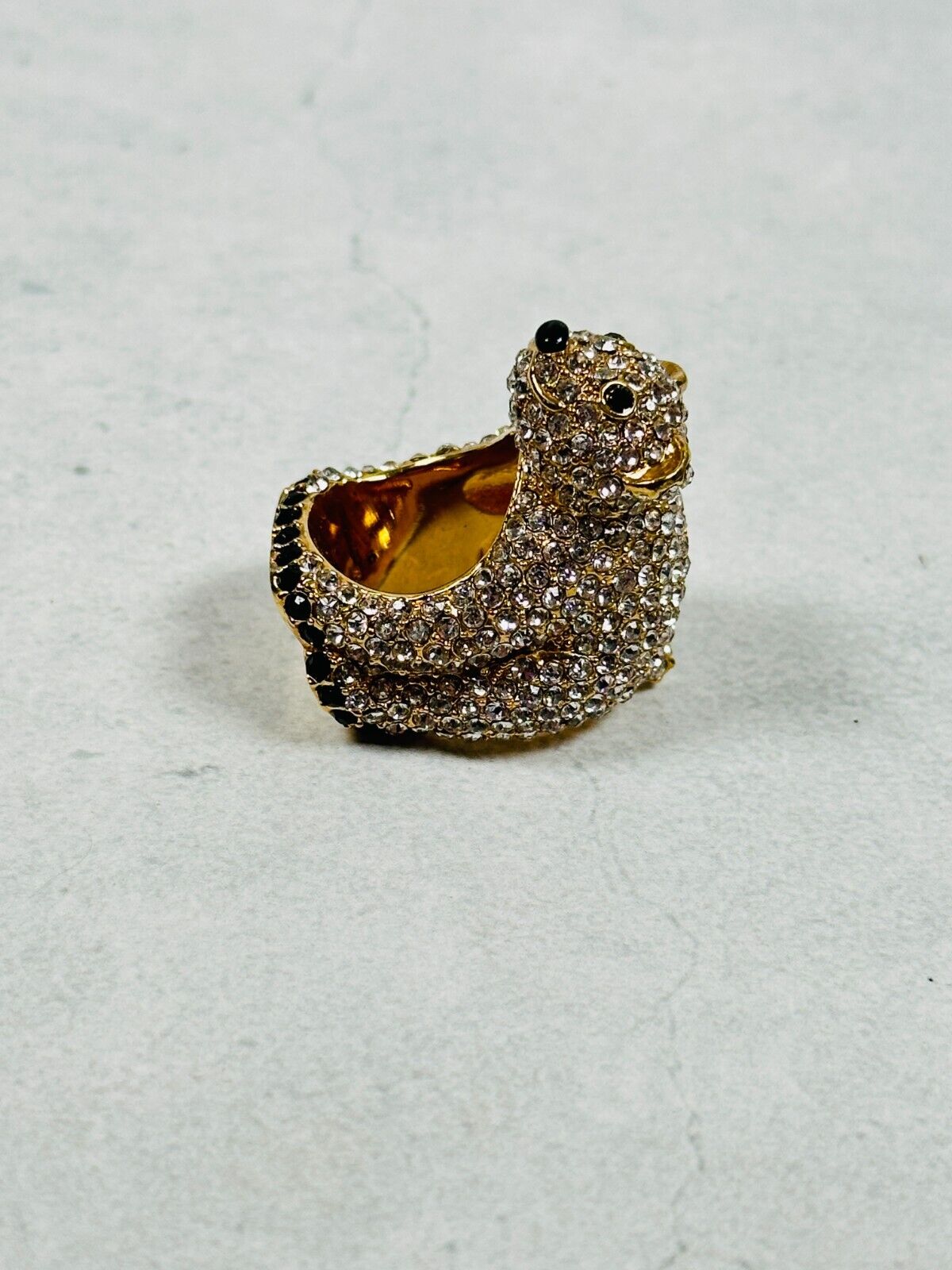 Polar Bear Pave Rhinestone Statement Ring
