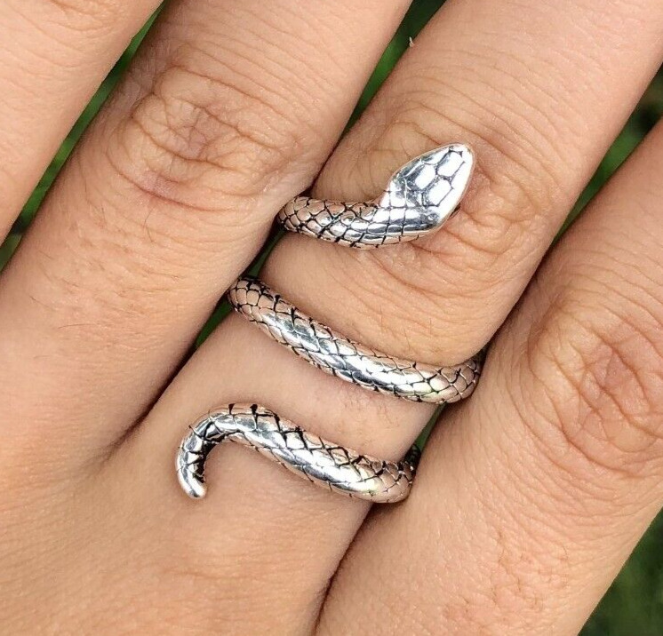 Handcrafted Sterling Silver Serpent Ring for Women