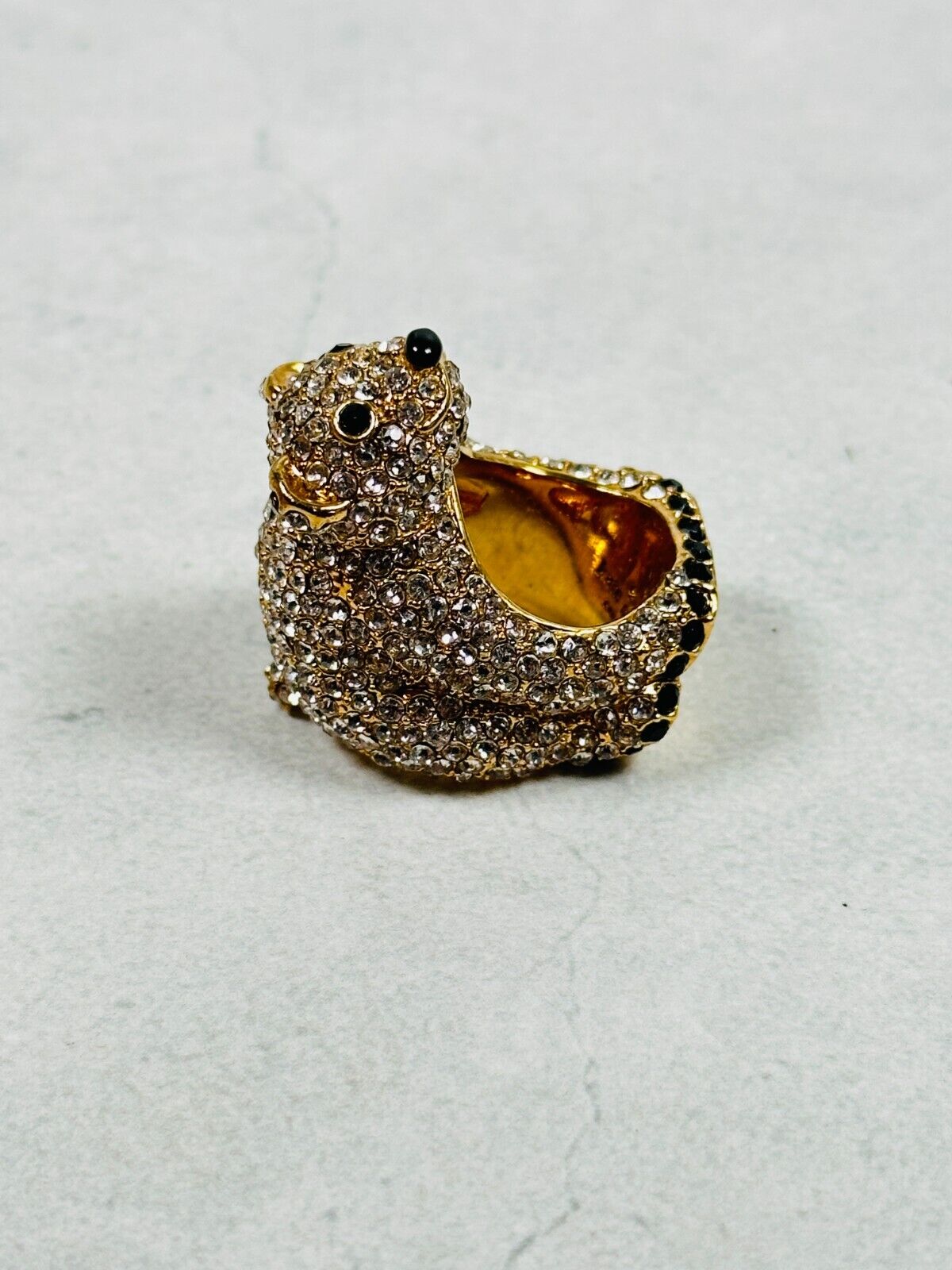 Polar Bear Pave Rhinestone Statement Ring