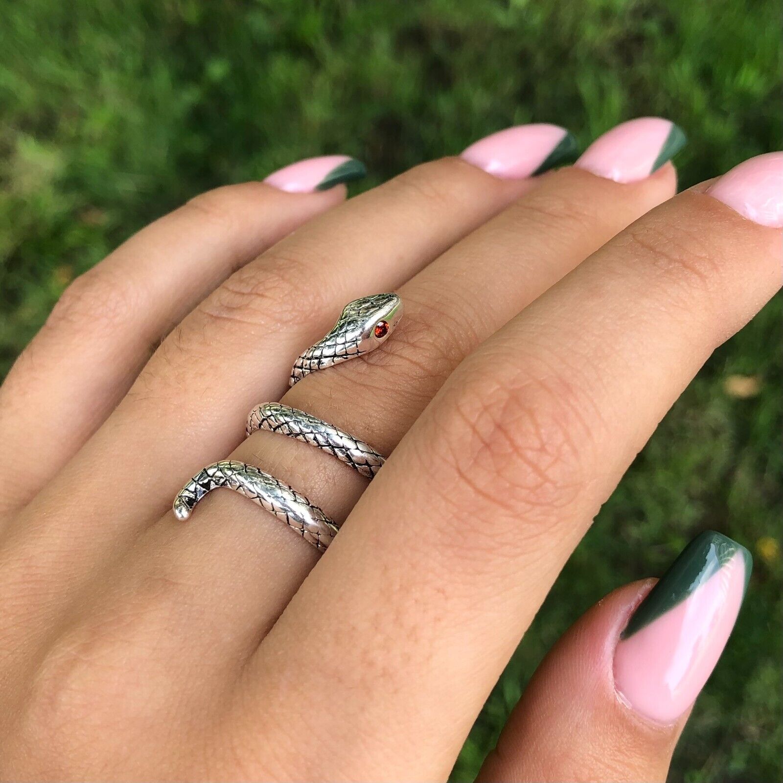 Handcrafted Sterling Silver Serpent Ring for Women