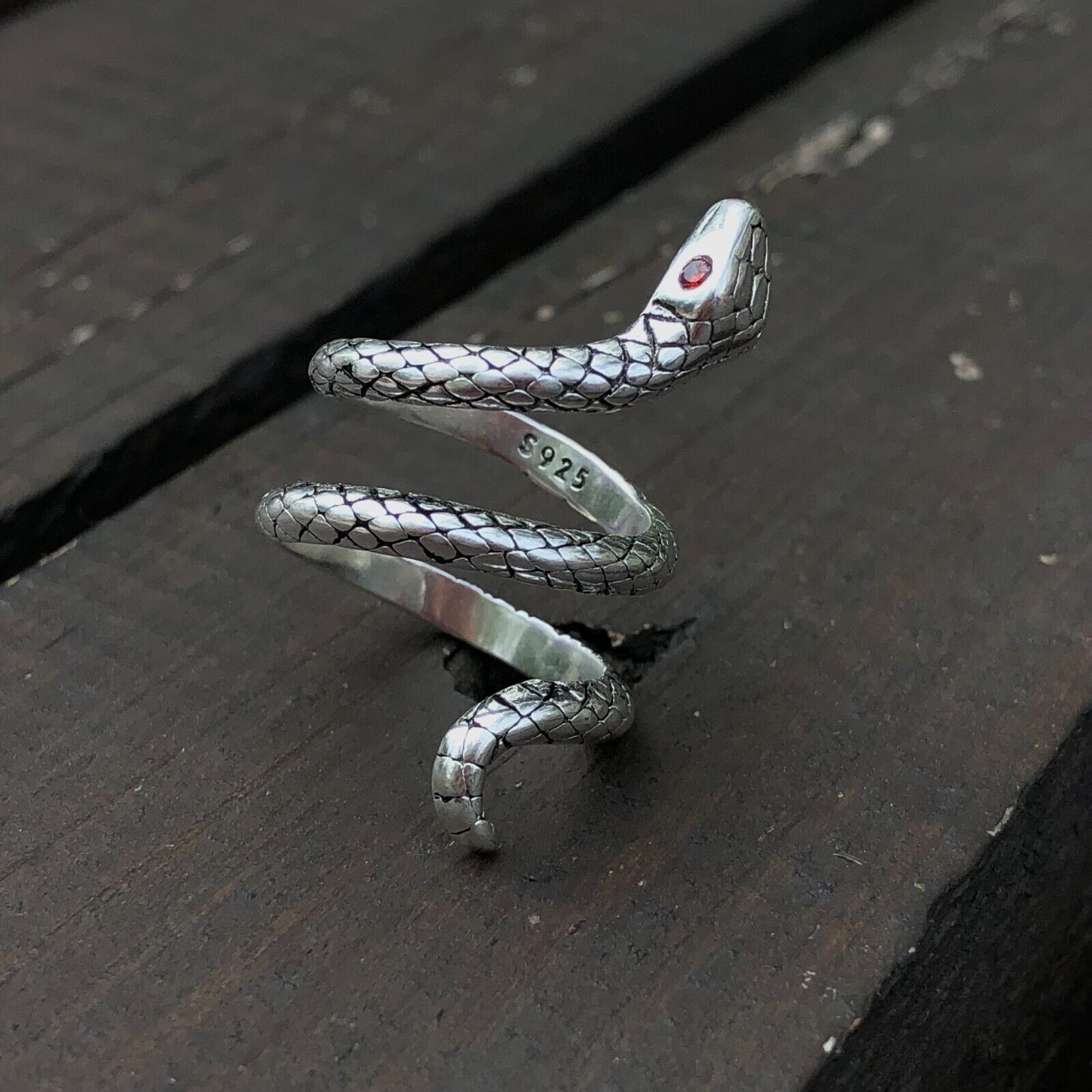 Handcrafted Sterling Silver Serpent Ring for Women