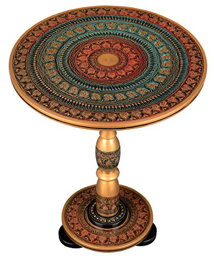 Boho Blue Round Table for Living Room or Bedroom