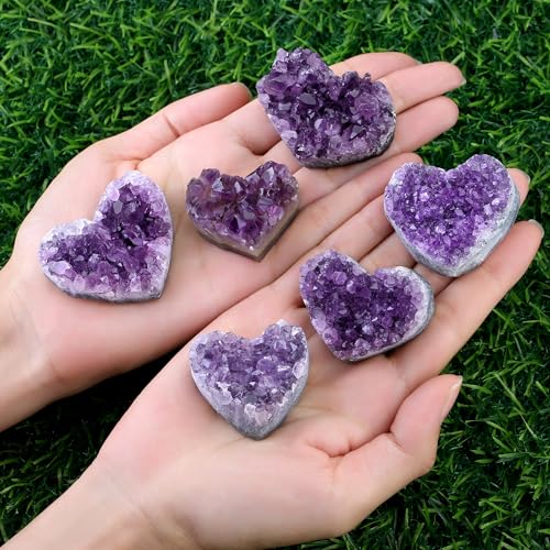 Amethyst Crystal Cluster Heart Gemstone Healing Tarot Card