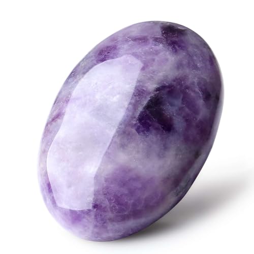 Amethyst Healing Crystal Palm Stone for Anxiety Relief