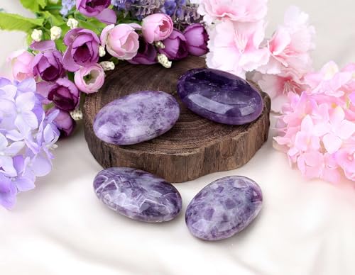 Amethyst Healing Crystal Palm Stone for Anxiety Relief