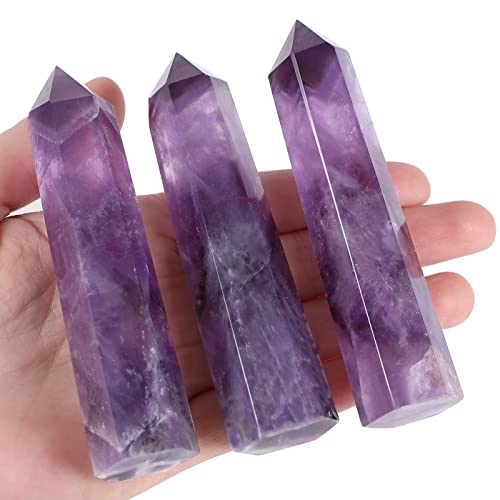 Amethyst Crystal Tower Pointed Wand for Energy Balancing
