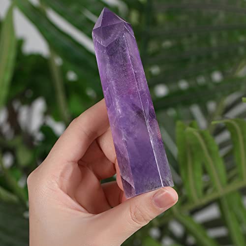 Amethyst Crystal Tower Pointed Wand for Energy Balancing