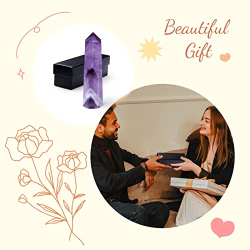 Amethyst Crystal Tower Pointed Wand for Energy Balancing