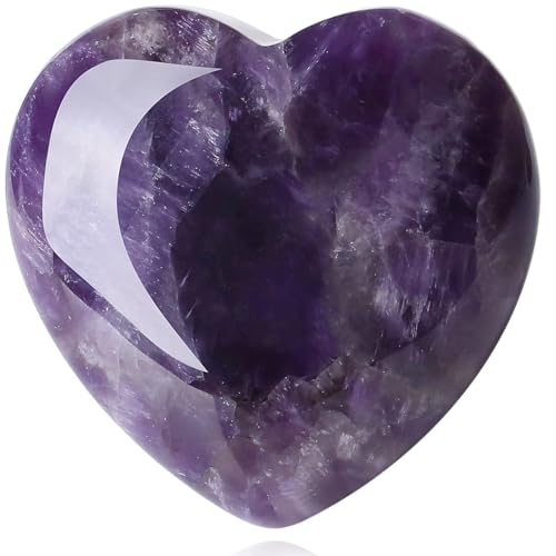 Amethyst Crystal Heart Stone: Healing, Birthday, Reiki Gift