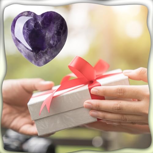 Amethyst Crystal Heart Stone: Healing, Birthday, Reiki Gift