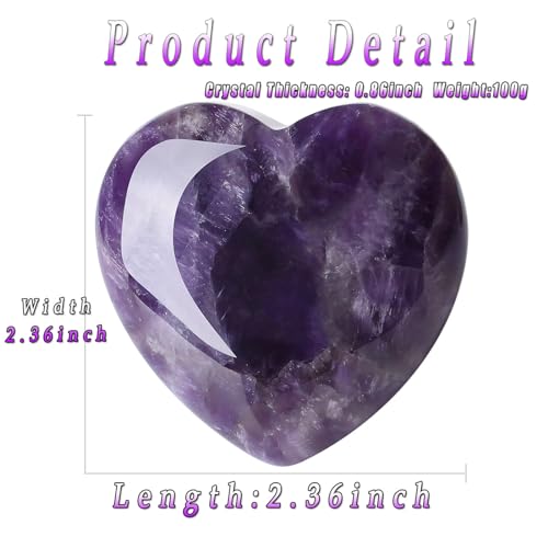 Amethyst Crystal Heart Stone: Healing, Birthday, Reiki Gift