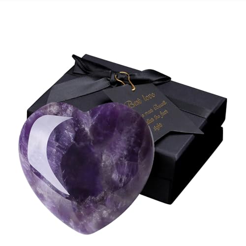Amethyst Crystal Heart Stone: Healing, Birthday, Reiki Gift