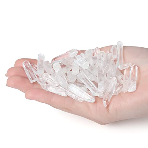 DUQGUHO Clear Quartz Crystals Points for Jewelry Making