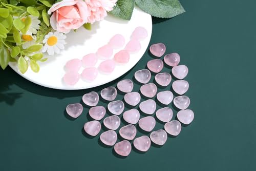 20PC Rose Quartz Heart Healing Crystals Set - Wholesale