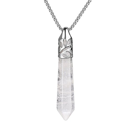 White Quartz Crystal Pendant for Energy Healing Gemstones