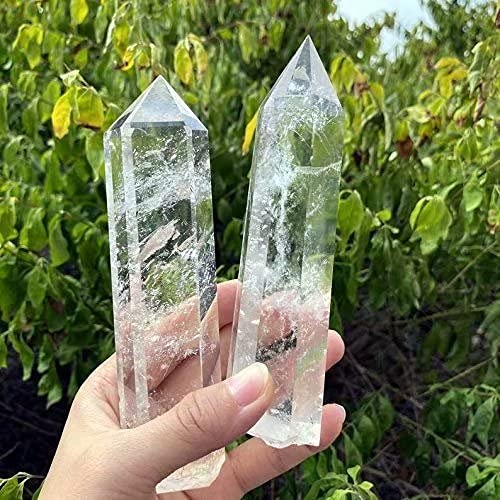 Large Clear Quartz Crystal Tower Wand for Chakra Meditation