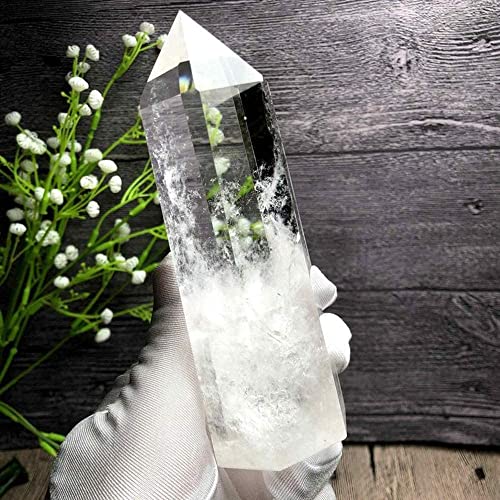 Large Clear Quartz Crystal Tower Wand for Chakra Meditation