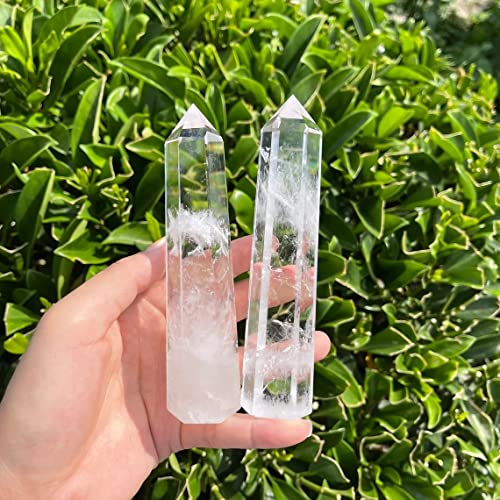 Large Clear Quartz Crystal Tower Wand for Chakra Meditation