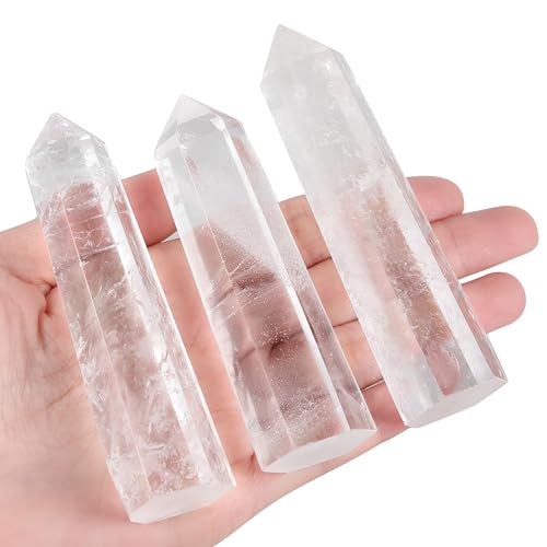 Clear Quartz Crystal Healing Stones Hexagonal Pointed Wand